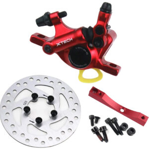 (RR) KIT PINÇA XTECH + SUPORTE VERMELHO + DISCO 120MM