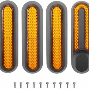 (AMARELO) KIT 4PCS EMBELEZADOR REFLECTANTE PARA TROTINETE XIAOMI SCOOTER S1/ESSENTIAL/PRO/PRO2/M365 (INCLUI PARAFUSOS 10PCS)