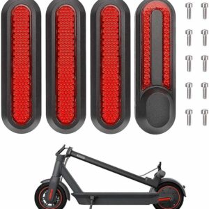 (VERMELHO) KIT 4PCS EMBELEZADOR REFLECTANTE PARA TROTINETE XIAOMI SCOOTER S1/ESSENTIAL/PRO/PRO2/M365 (INCLUI PARAFUSOS 10PCS)