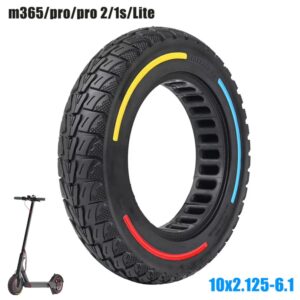 Pneu 10x2.125-6.1 sólido maciço compatível com Xiaomi M365 PRO PRO2 1S Trotinete eléctrica