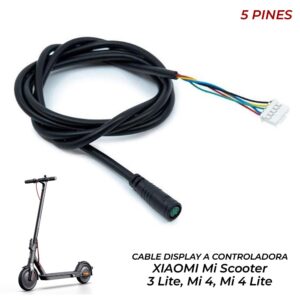 Cabo Display a Controladora 5 Pines compatível com XIAOMI Mi Scooter  3 Lite, Mi 4, Mi 4 Lite