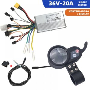 KIT CONTROLADORA JP + DISPLAY + CABO CONEXION SKATEFLASH 36V-20A COM SENSOR HALL