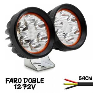 Farol dianteiro doble LED 12/72V